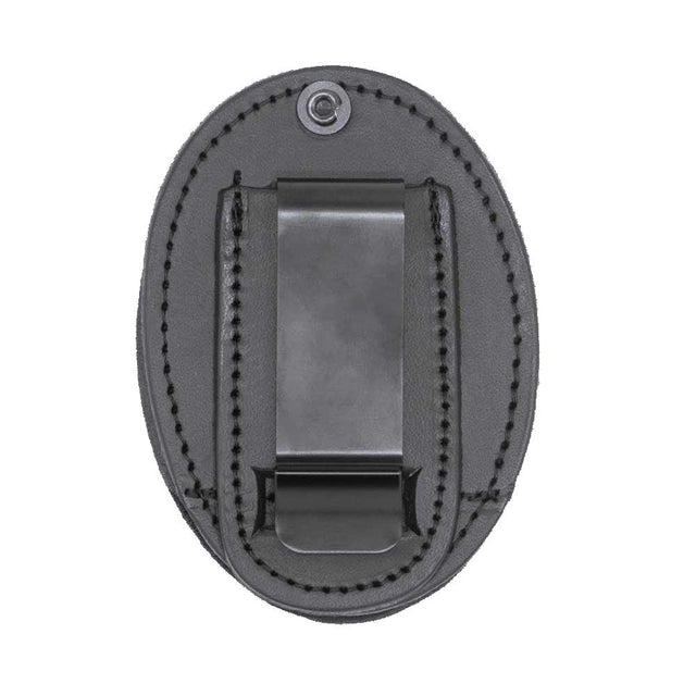 Boston Leather Porta credencial ovalado con clip de fijación